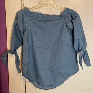 Iris Off the Shoulder Chambray Blouse